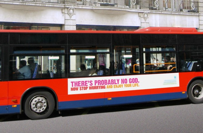 bus : affiche there's probably no god 