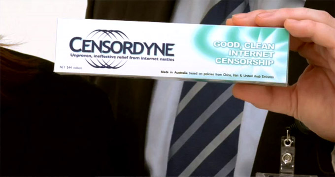 Censordyne Parodie Sensodyne Australie Censure internet dentifrice