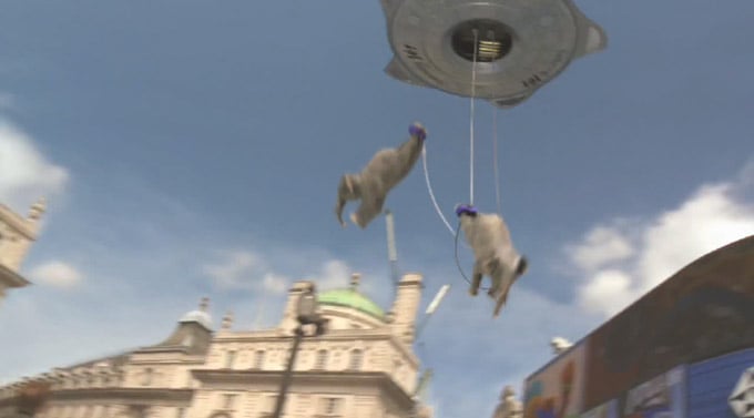 Des éléphants qui font du saut à l'élastique à Piccadilly Circus, la routine.
