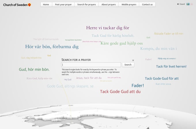 Epica d'or interaractive 2009 : L'église suédoise ''Campaign for prayers''