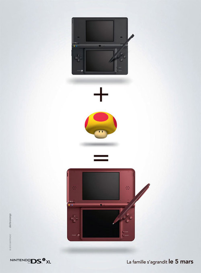 Nintendo DSi + champignon magique = Nintendo DSi XL