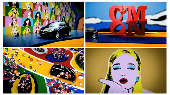 La Corsa et la conduite colorée avec Warhol et Indiana