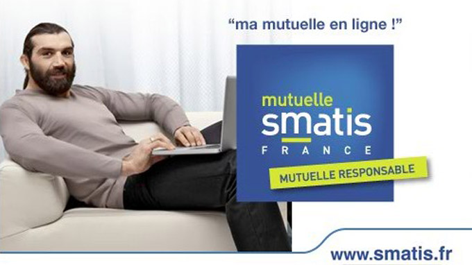 La campagne d'affichage de Smatis, la mutuelle representée par Sebastien Chabal