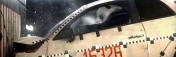 Une Fiat Panda en crash test avec un vrai Panda à l'intérieur