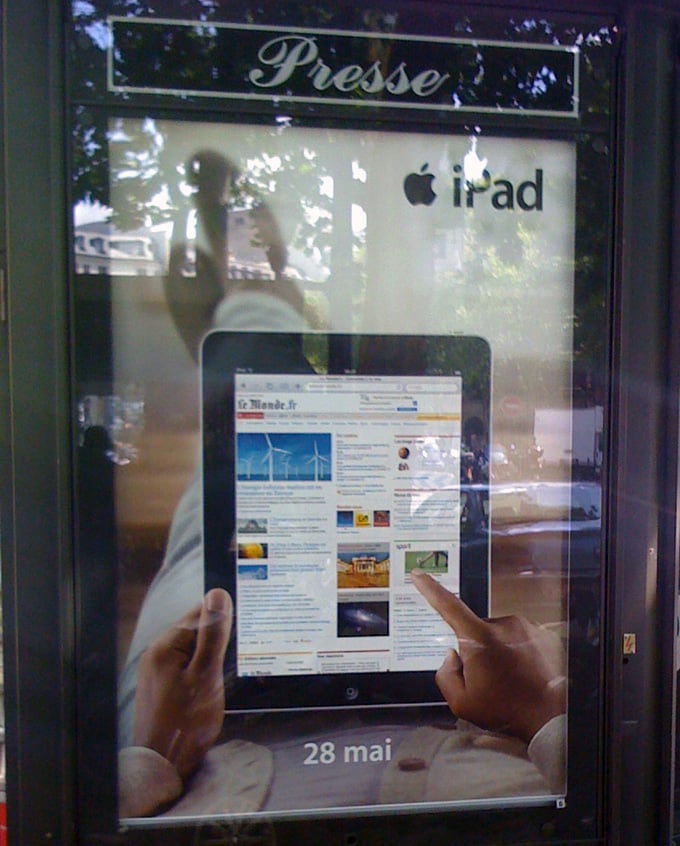Apple offre également une campagne d'affichage à sa tablette tactile iPad