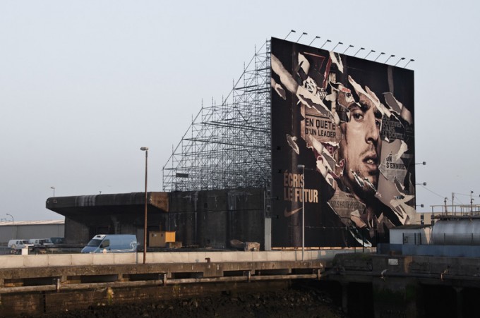 L'affichage de Franck Ribéry à Boulogne-sur-mer pour la campagne "Ecris le futur" de Nike