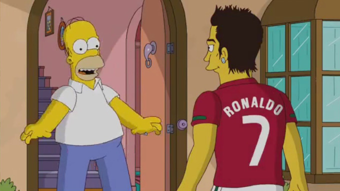 Ronaldo rend une petite visite de courtoisie à Homer Simpson
