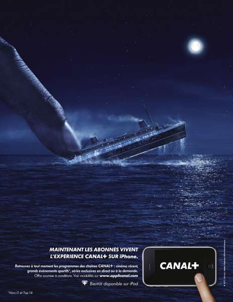 Un bateau qui bascule dans l'iPhone de l'abonné de Canal+