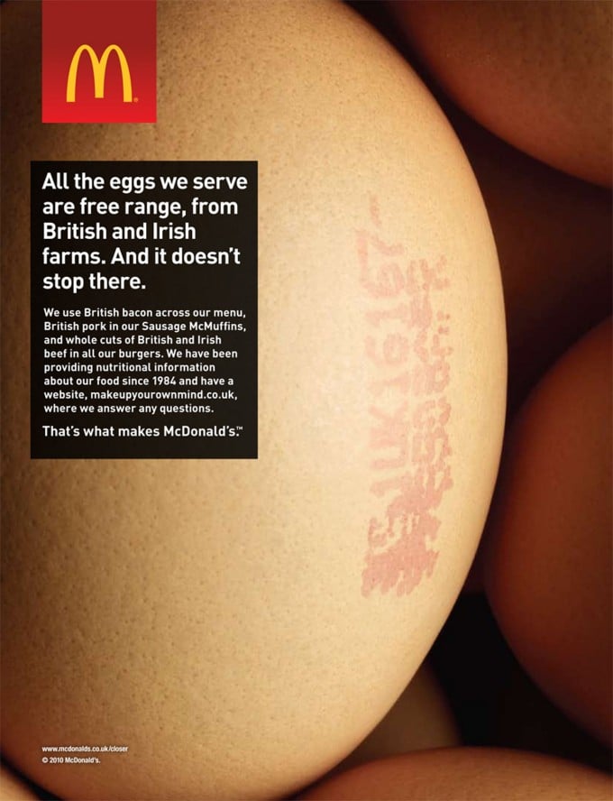 McDonald's : oeufs anglais