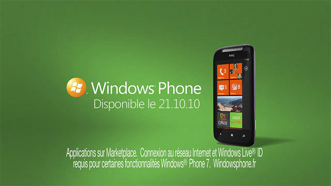 Téléphone Windows Phone 7 : le 21 octobre en France