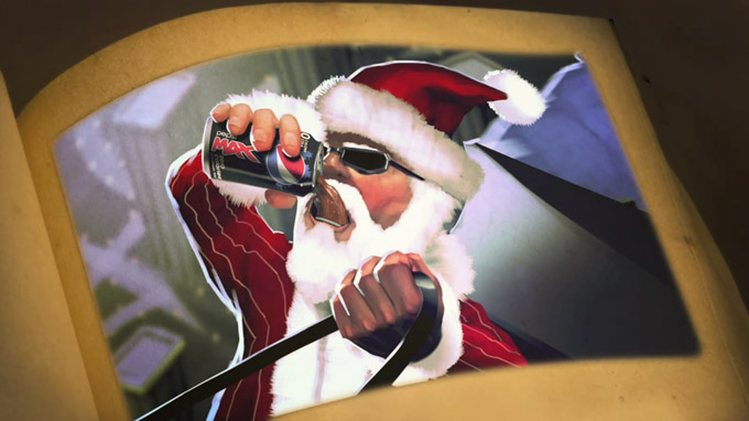 Le Père Noël est obligé de se droguer pour faire tout son boulot en une nuit. De la neige et du Pepsi.
