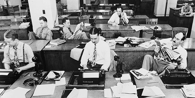 Salle de rédaction du New York Times en 1942