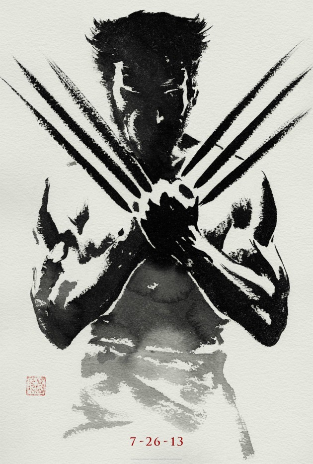 Affiche calligraphiée pour la promotion de Wolverine : le combat des immortels