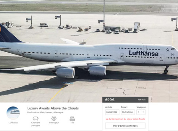 Lufthansa vend des vols Paris-New York sur Airbnb