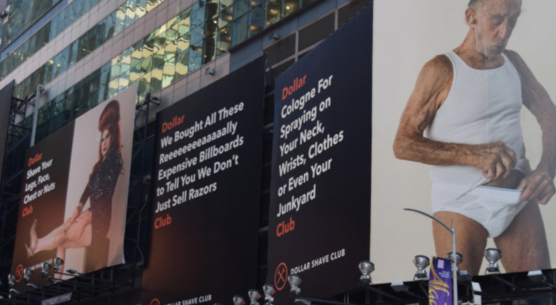 Dollar Shave Club affiche son slip et ses poils en plein Times Square