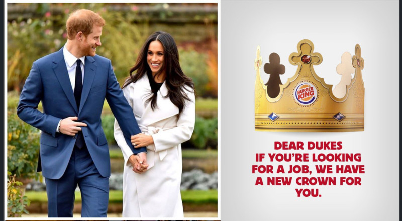 Burger King propose un emploi à Meghan et Harry