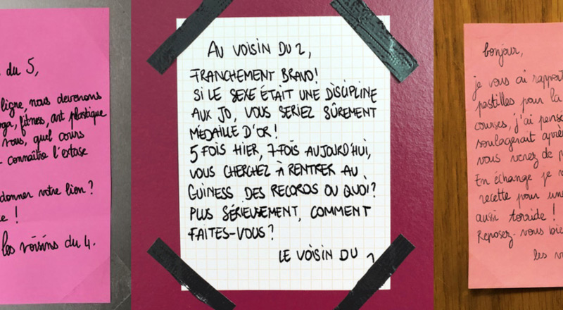 Confinement : Dorcel égaie les mots laissés entre voisins
