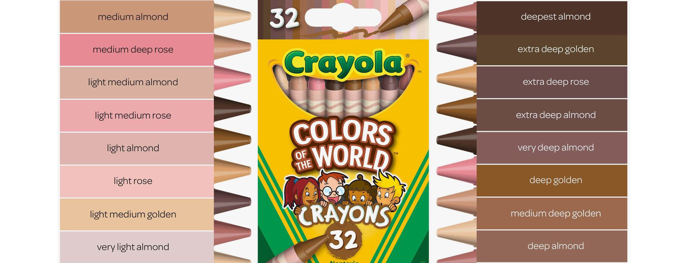 Crayons de couleur aux couleurs de la peau Colors of the World Crayola,  boîte de 24
