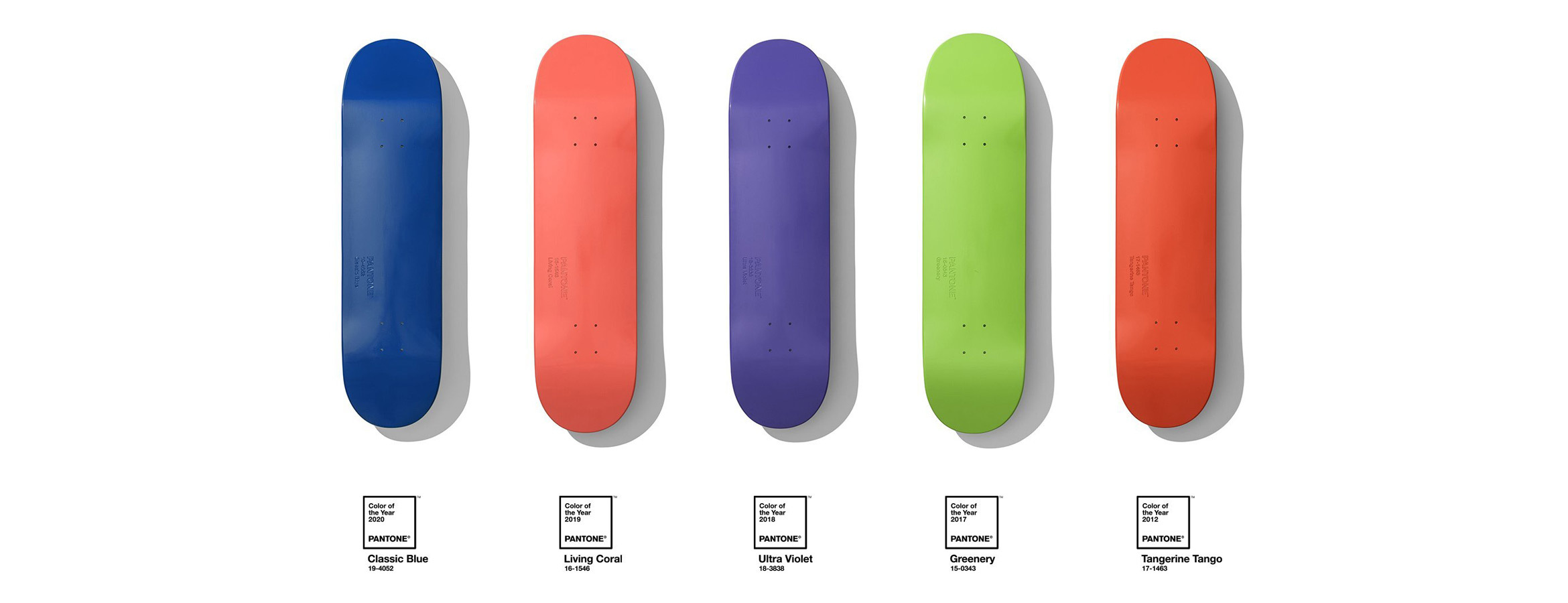 Pantone décline couleurs de en skateboards –