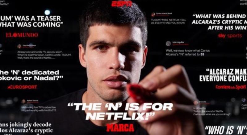 Carlos Alcaraz fait la promotion d&rsquo;un documentaire Netflix en plein tournoi