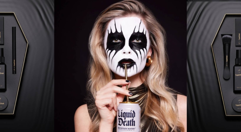 Liquid Death se lance dans le maquillage avec e.l.f. 