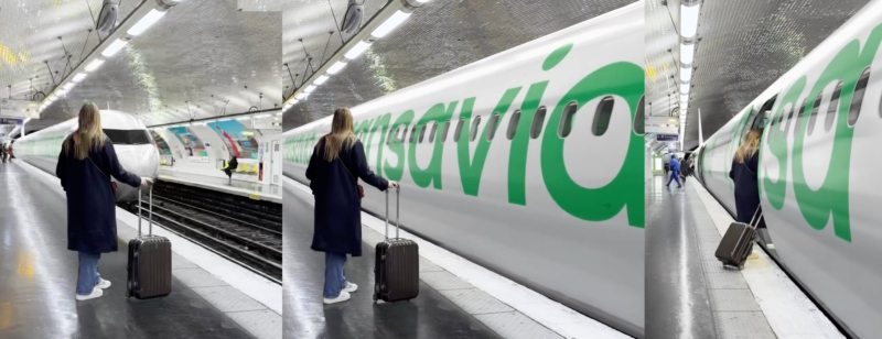 Transavia fête le prolongement de la ligne 14 jusqu’à Orly avec un avion dans le métro