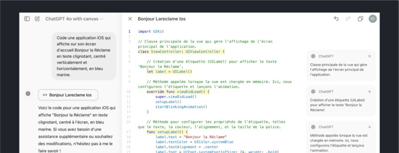ChatGPT lance Canvas, son éditeur de code boosté par l’IA