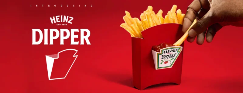 Heinz réinvente la boîte à frites avec un compartiment sauce Agrégateur : Les publicités - heinz frites sauces thedipper top