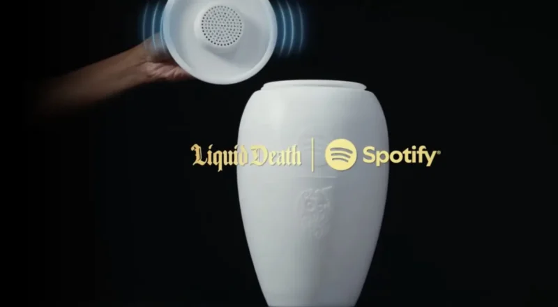 Spotify et Liquid Death dévoilent une urne funéraire qui joue votre playlist une fois mort