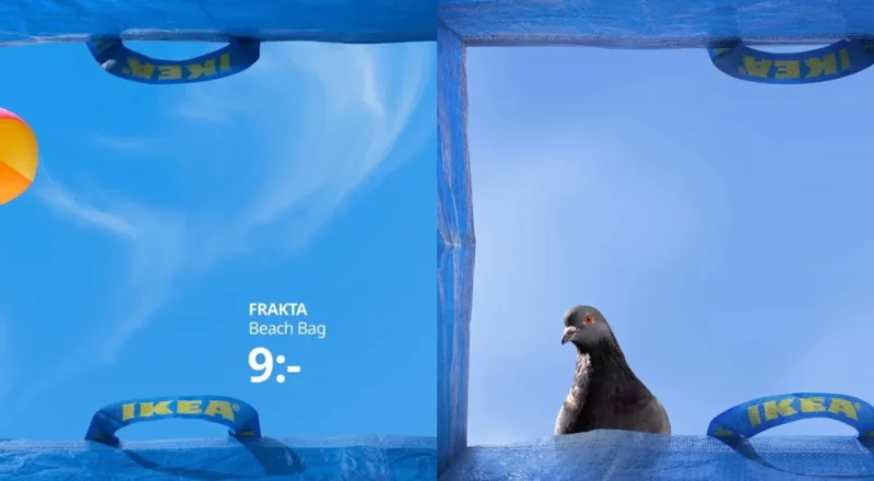 IKEA transforme son sac bleu emblématique en cadre publicitaire géant