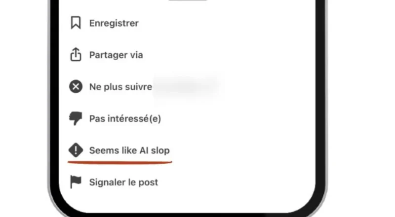 LinkedIn s&rsquo;attaque aux posts générés par IA avec un bouton d&rsquo;alerte